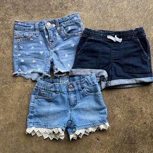Lot of girls denim shorts size 5